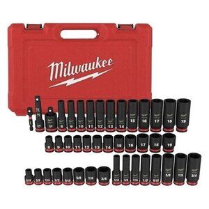 Milwaukee 49-66-7009 SHOCKWAVE 3/8" Impact Duty SAE/Metric 43 PC Socket Set